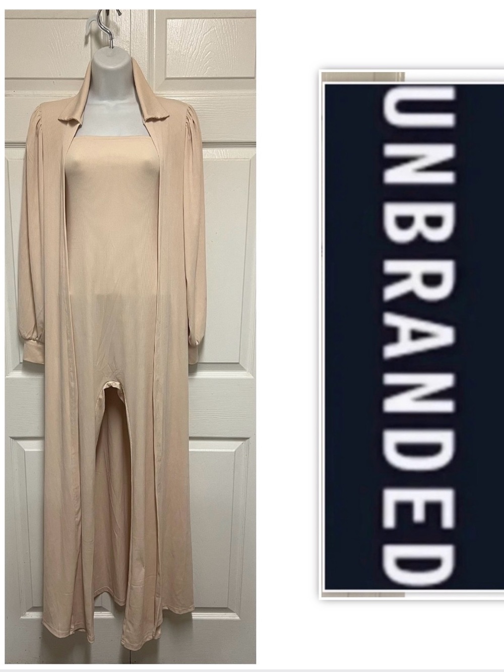 UNBRANDED Beige Strapless Jumpsuit Set